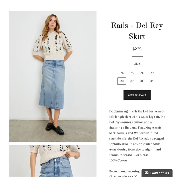 Rails||Del Rey Denim Midi Skirt - Picture 6 of 13